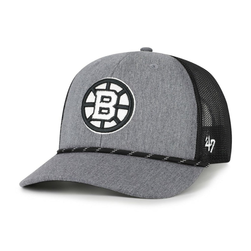 Boston Bruins '47 Carbon Rope Trucker Adjustable Hat - Gray - NHL