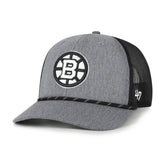 Boston Bruins '47 Carbon Rope Trucker Adjustable Hat - Gray - NHL