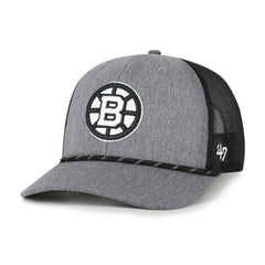 Boston Bruins '47 Carbon Rope Trucker Adjustable Hat - Gray - NHL
