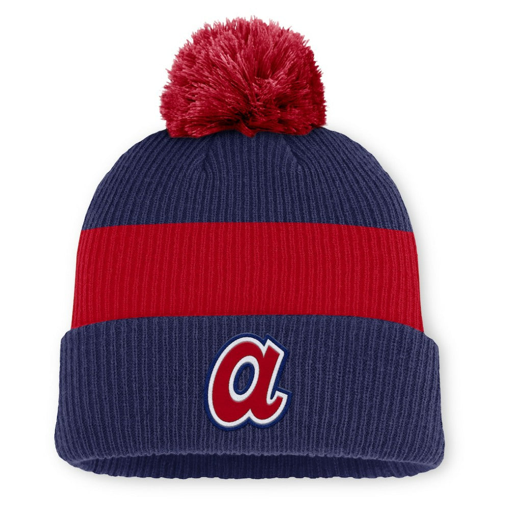 Atlanta Braves Nike Cooperstown Collection Peak Standard Cuffed Knit Hat with Pom - MLB