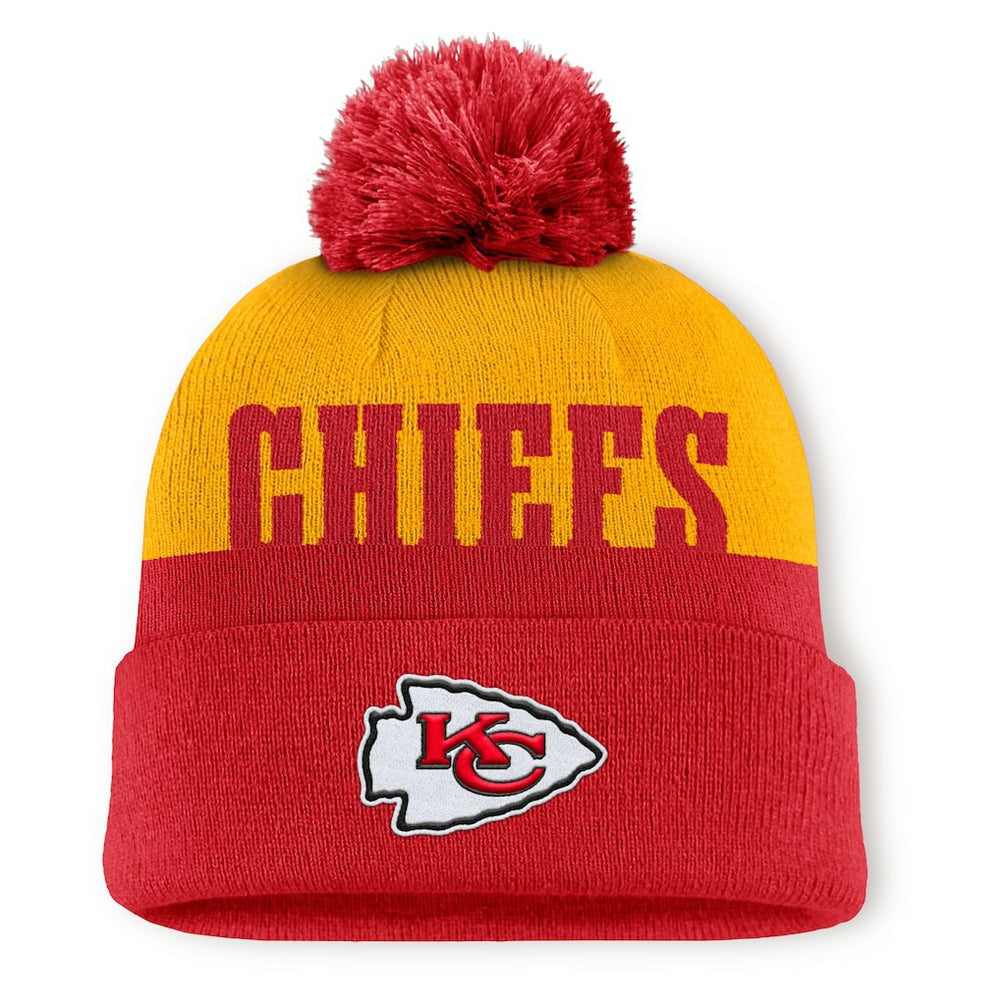 Kansas City Chiefs Punter Cuffed Knit Hat with Pom Red | Fanatics