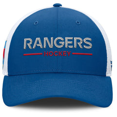New York Rangers Fanatics Centennial Authentic Pro Structured Trucker Adjustable Hat - Blue/White - NHL