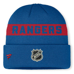 New York Rangers Fanatics Centennial Authentic Pro Cuffed Knit Hat - Blue - NHL