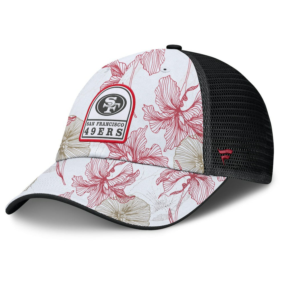 San Francisco 49ers Tropical Adjustable Trucker Hat White/Black | Fanatics