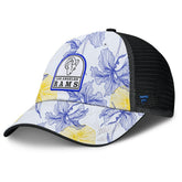 Los Angeles Rams Tropical Adjustable Trucker Hat White/Black | Fanatics