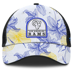 Los Angeles Rams Tropical Adjustable Trucker Hat White/Black | Fanatics