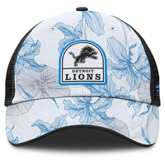 Detroit Lions Tropical Adjustable Trucker Hat White/Black | Fanatics