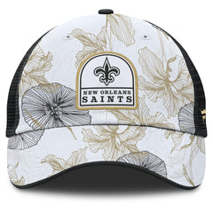 New Orleans Saints Tropical Adjustable Trucker Hat White/Black | Fanatics