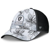 Las Vegas Raiders Tropical Adjustable Trucker Hat White/Black | Fanatics