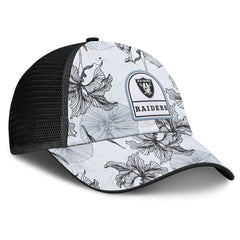 Las Vegas Raiders Tropical Adjustable Trucker Hat White/Black | Fanatics