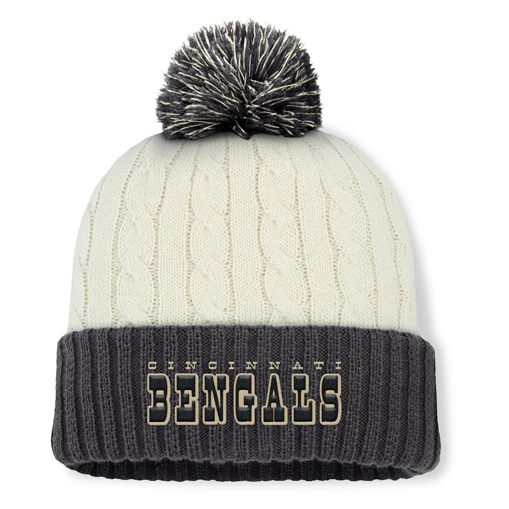 Cincinnati Bengals Women's Coaxial Cuffed Knit Hat with Pom Cream | Fanatics