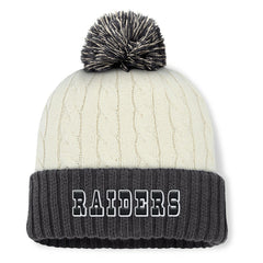 Las Vegas Raiders Women's Coaxial Cuffed Knit Hat with Pom Cream | Fanatics