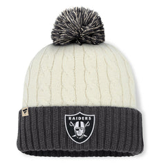 Las Vegas Raiders Women's Coaxial Cuffed Knit Hat with Pom Cream | Fanatics