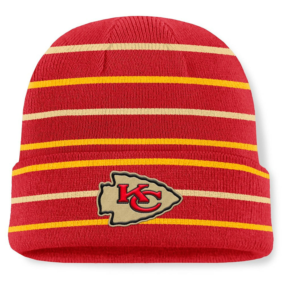 Kansas City Chiefs Throwback Yard Lines Cuffed Knit Hat Red | Fanatics