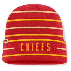 Kansas City Chiefs Throwback Yard Lines Cuffed Knit Hat Red | Fanatics