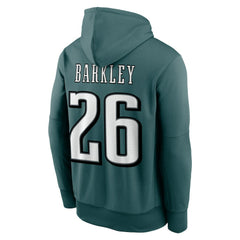 Saquon Barkley Philadelphia Eagles Player Name & Number Therma Hoodie Midnight Green | Nike for Sale