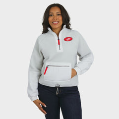 Detroit Red Wings WEAR by Erin Andrews Women's Polar Fleece Quarter-Zip Jacket - Gray - NHL