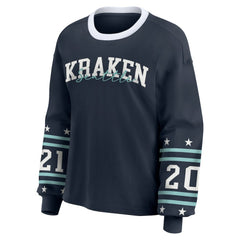 Seattle Kraken WEAR by Erin Andrews Women's Long-Sleeve Sport T-Shirt - Deep Sea Blue - NHL