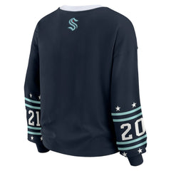 Seattle Kraken WEAR by Erin Andrews Women's Long-Sleeve Sport T-Shirt - Deep Sea Blue - NHL