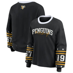 Pittsburgh Penguins WEAR by Erin Andrews Women's Long-Sleeve Sport T-Shirt - Black - NHL
