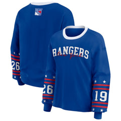 New York Rangers WEAR by Erin Andrews Women's Long-Sleeve Sport T-Shirt - Blue - NHL