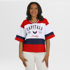 Washington Capitals WEAR by Erin Andrews Women's Jersey Style Tee - Red/White - NHL