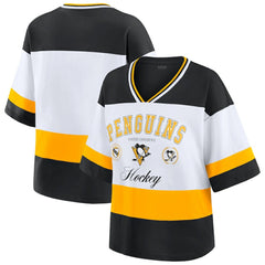 Pittsburgh Penguins WEAR by Erin Andrews Women's Jersey Style Tee - Black/White - NHL