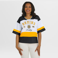 Boston Bruins WEAR by Erin Andrews Women's Jersey Style Tee - Black/White - NHL