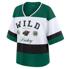 Minnesota Wild WEAR by Erin Andrews Women's Jersey Style Tee - Green/White - NHL