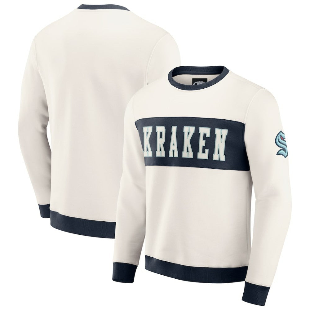 Seattle Kraken Darius Rucker Collection by Fanatics Colorblock Pullover Sweatshirt - Cream - NHL