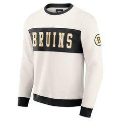 Boston Bruins Darius Rucker Collection by Fanatics Colorblock Pullover Sweatshirt - Cream - NHL