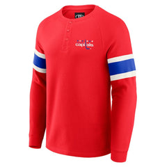 Washington Capitals Darius Rucker Collection by Fanatics Waffle-Knit Raglan Long Sleeve Henley T-Shirt - Red - NHL