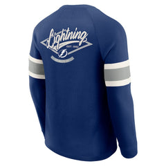 Tampa Bay Lightning Darius Rucker Collection by Fanatics Waffle-Knit Raglan Long Sleeve Henley T-Shirt - Navy - NHL