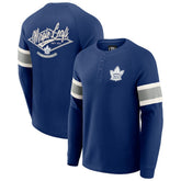 Toronto Maple Leafs Darius Rucker Collection by Fanatics Waffle-Knit Raglan Long Sleeve Henley T-Shirt - Navy - NHL