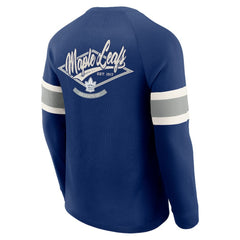 Toronto Maple Leafs Darius Rucker Collection by Fanatics Waffle-Knit Raglan Long Sleeve Henley T-Shirt - Navy - NHL