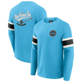 Utah Hockey Club Darius Rucker Collection by Fanatics Waffle-Knit Raglan Long Sleeve Henley T-Shirt - Light Blue - NHL