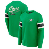 Dallas Stars Darius Rucker Collection by Fanatics Waffle-Knit Raglan Long Sleeve Henley T-Shirt - Green - NHL