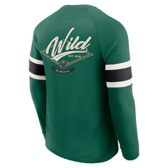 Minnesota Wild Darius Rucker Collection by Fanatics Waffle-Knit Raglan Long Sleeve Henley T-Shirt - Green - NHL