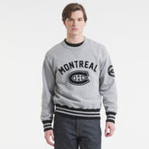 Montreal Canadiens Todd Snyder by Fanatics Relaxed Canadian Fleece Crew - Athletic Heather Gray - NHL