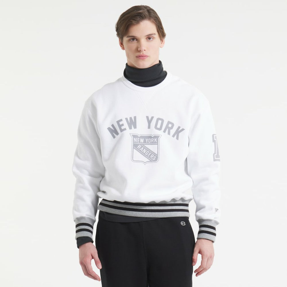 New York Rangers Todd Snyder by Fanatics Relaxed Canadian Fleece Crew - White - NHL
