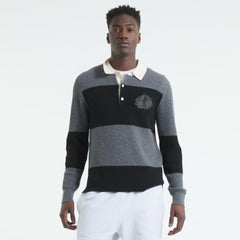 Chicago Blackhawks Todd Snyder by Fanatics Cashmere Rugby Sweater - Dark Heather Gray - NHL