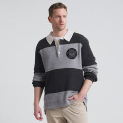 Los Angeles Kings Todd Snyder by Fanatics Cashmere Rugby Sweater - Athletic Heather Gray - NHL