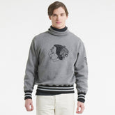 Chicago Blackhawks Todd Snyder by Fanatics Relaxed Canadian Fleece Turtleneck - Dark Heather Gray - NHL