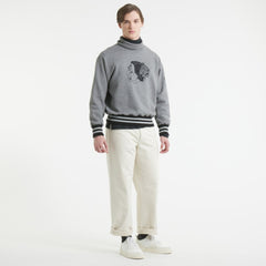 Chicago Blackhawks Todd Snyder by Fanatics Relaxed Canadian Fleece Turtleneck - Dark Heather Gray - NHL