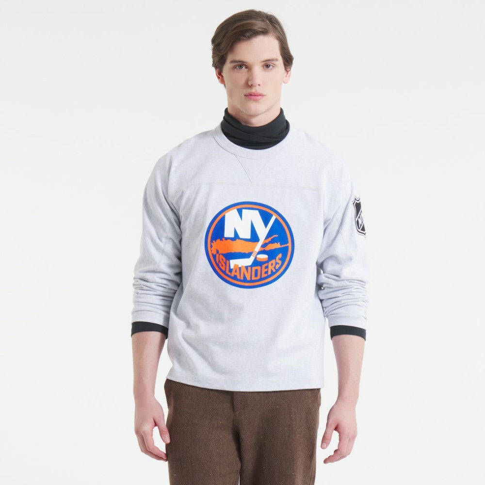 New York Islanders Todd Snyder by Fanatics Heavyweight Football Jersey - Heather Gray - NHL