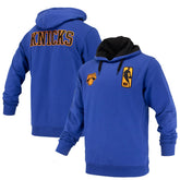 New York Knicks FISLL Unisex Logoman Shadow Collection Pullover Hoodie Blue - NBA