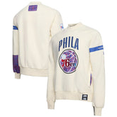 Philadelphia 76ers NBA x Two Hype Culture & Hoops Collection Premium Pullover Sweatshirt - Cream - NBA