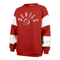 New Jersey Devils '47 Women's Eephus Barred Pullover Sweatshirt - Red - NHL