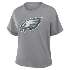 Philadelphia Eagles Women's Tribute Tri-Blend Boxy T-Shirt Heather Gray | Fanatics