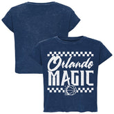 Orlando Magic Sportiqe Unisex Rock & Roll Collection Gwen Premium Mineral Wash Cropped T-Shirt Blue - NBA